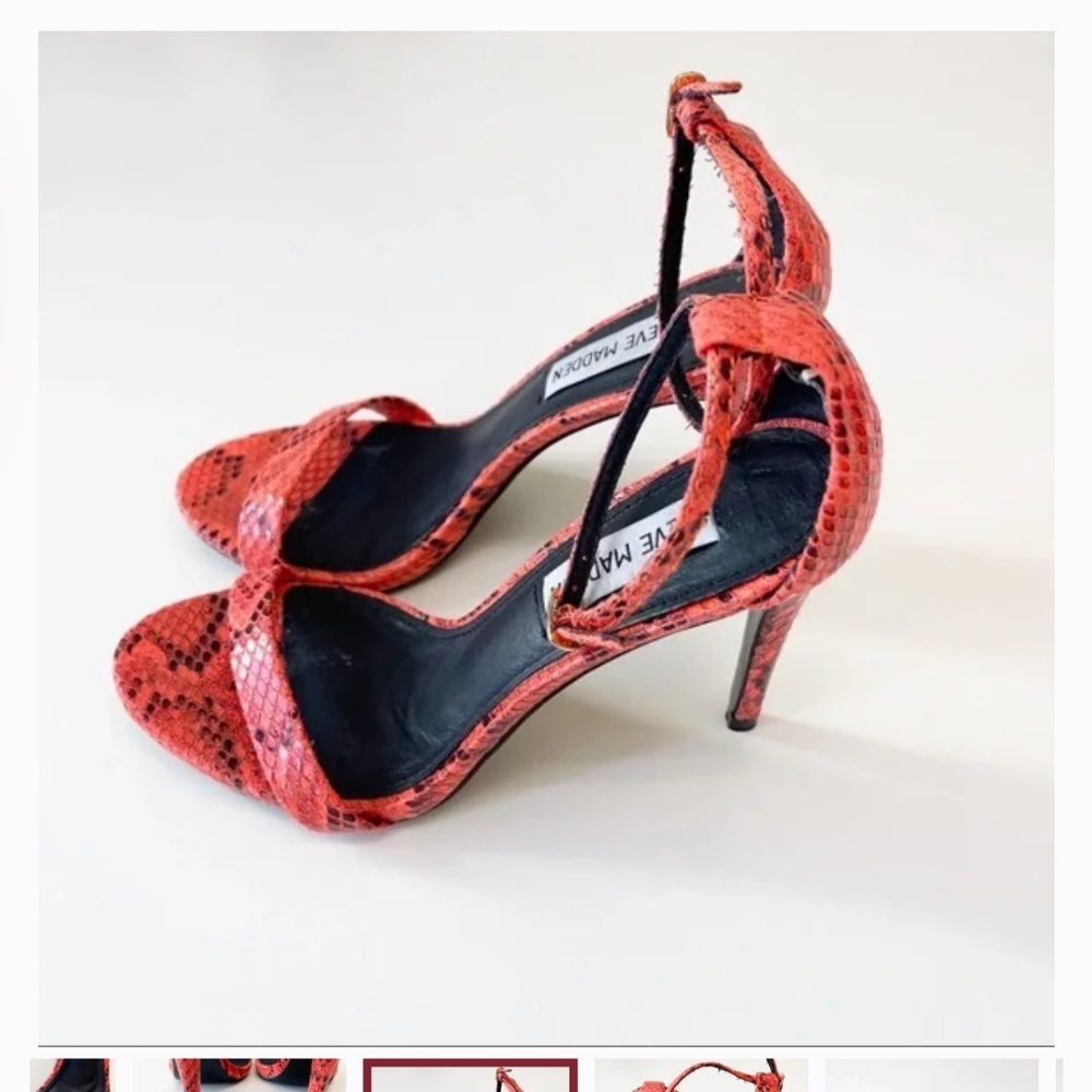 Steve Madden Stecy Orange Neon Snakeskin Heels Sz.6